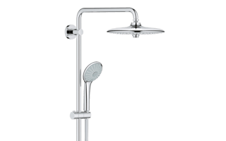 Duschsystem GROHE Euphoria 260, Hand- und Kopfbrause mit SmartRain Strahl, Wandmontage, chrom* Wasserablauf: Duschrinne oder Punktabfluss gefliest, Freisinger Anger.