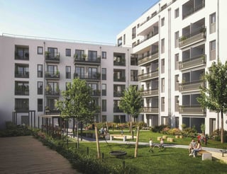 LENZ Schwabing – Visualisierung Innenhof.