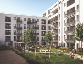 LENZ Schwabing – Visualisierung Innenhof.
