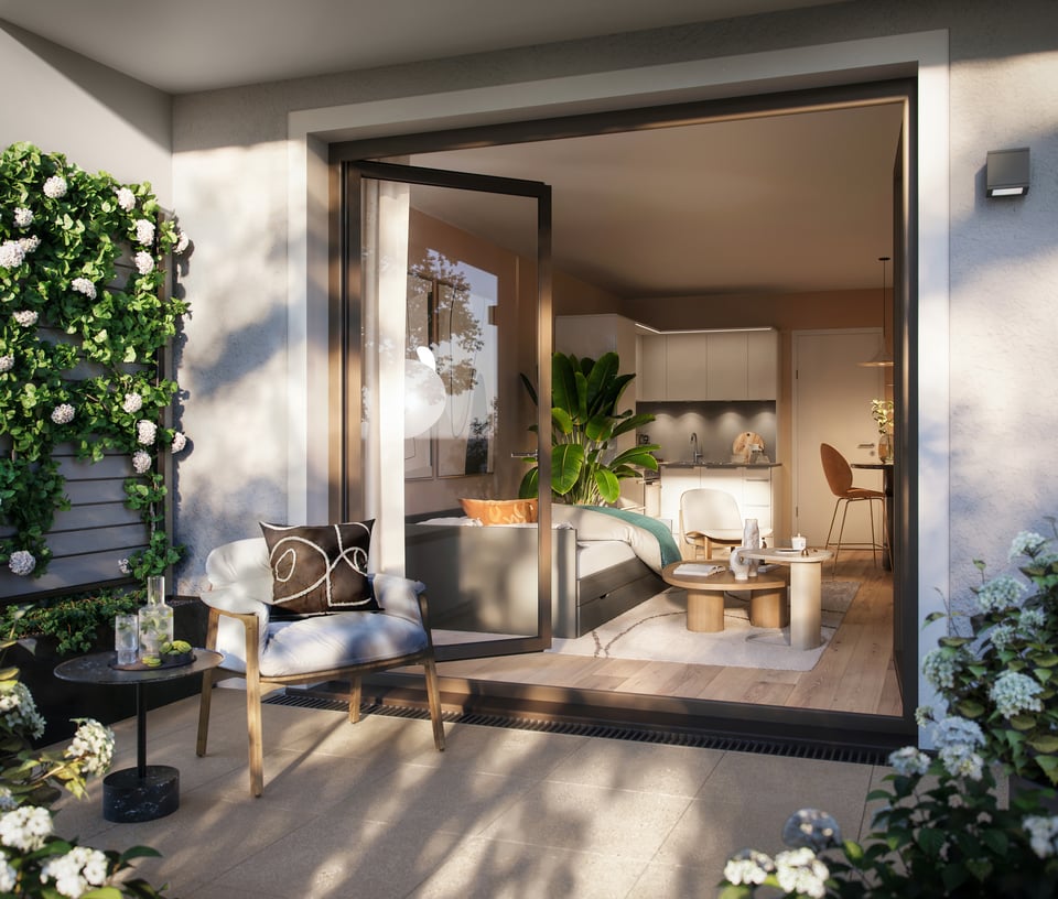 Terrasse EG, 1-Zimmer Wohnung