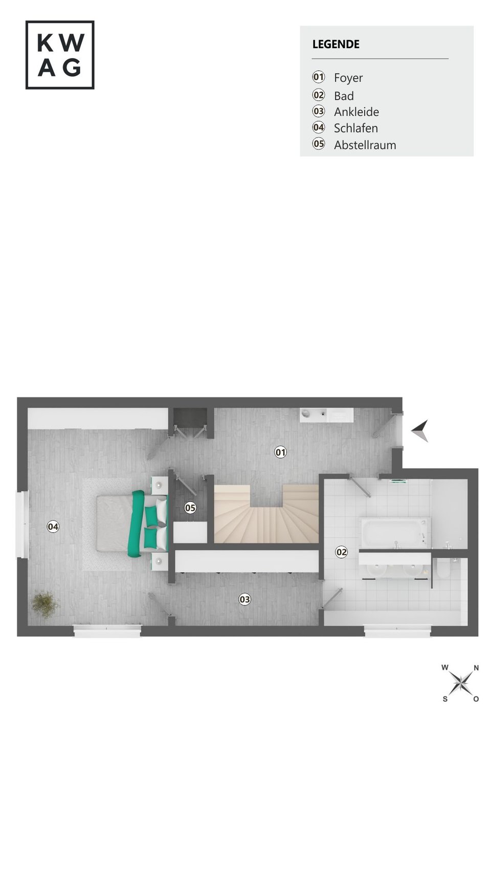 Visualisierung Dachterrasse von oben