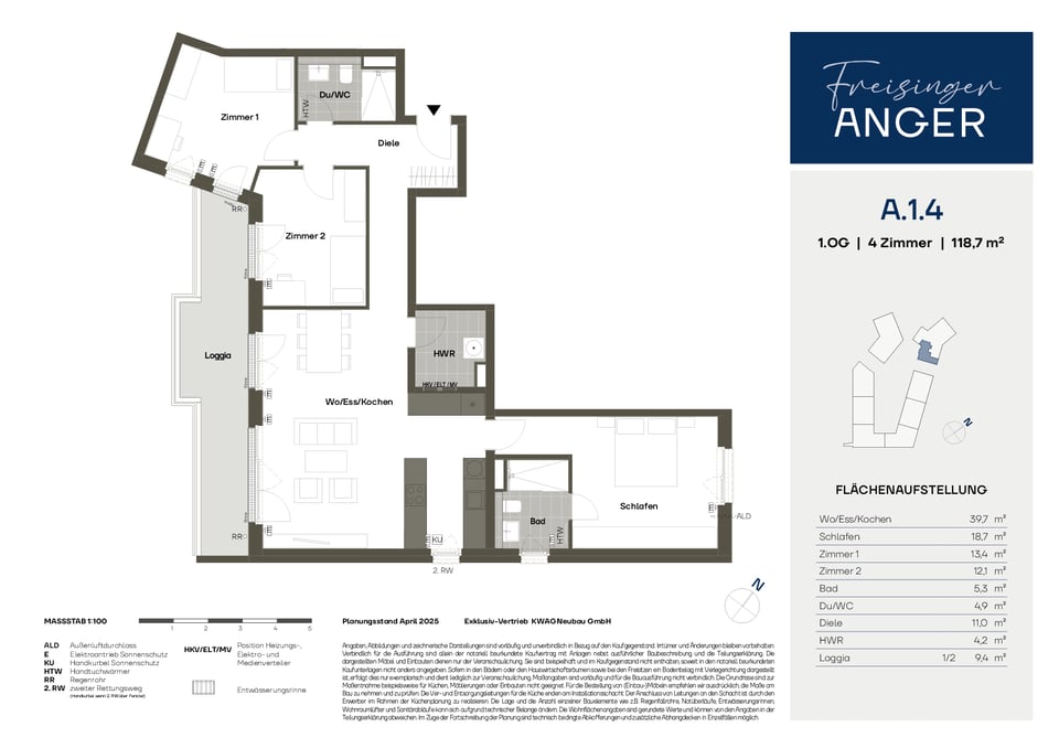 Areal Freisinger Anger, Blick Weihenstephan